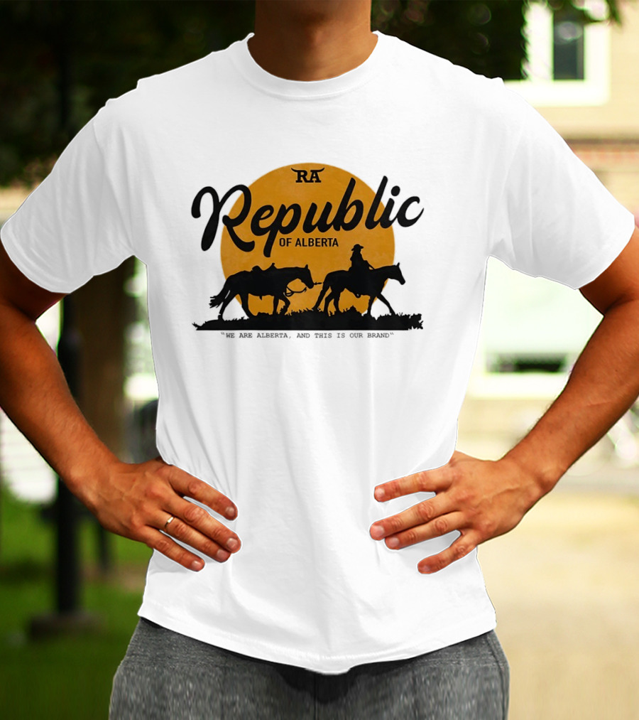 Republic Of Alberta We Are Alberta Brand Vintage Western Cowboy T-Shirt