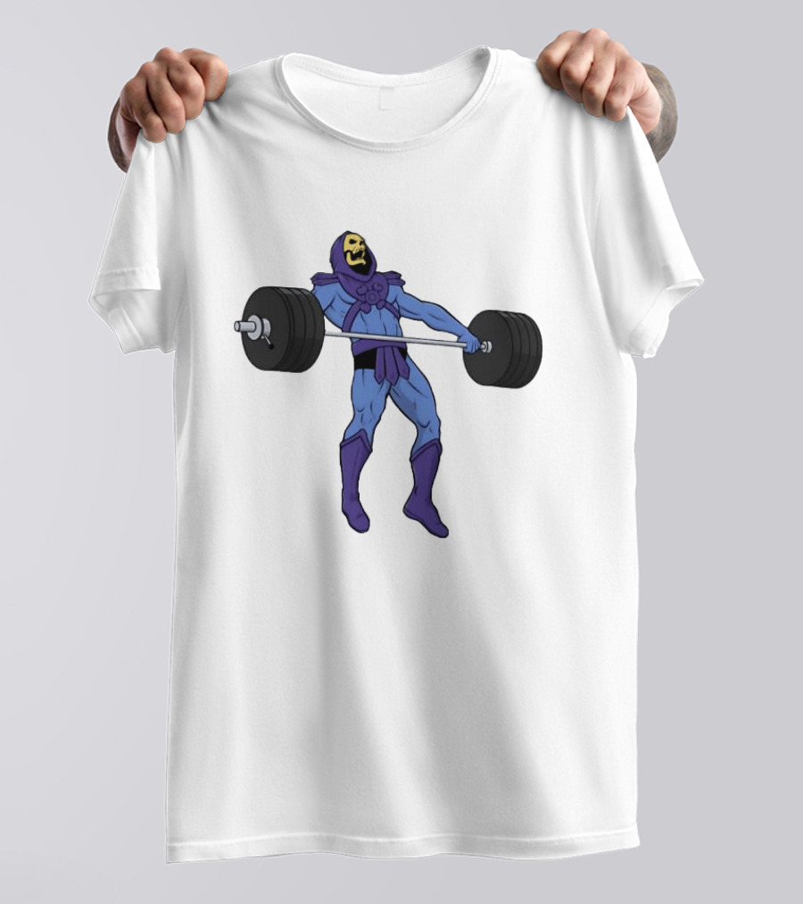 Skeletor Weightlifting Masters Of The Universe Cartoon Strength Snatch T-Shirt