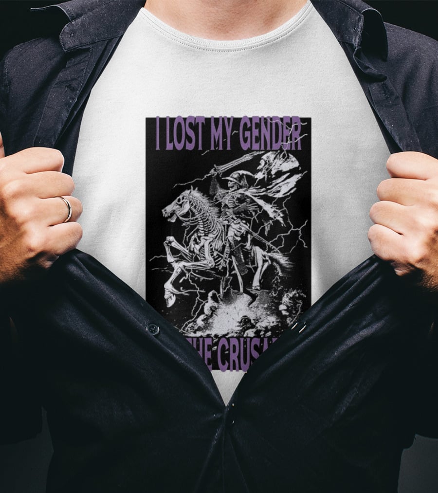 I Lost My Gender To The Crusades Skeleton Riding Horse Skeleton T-Shirt
