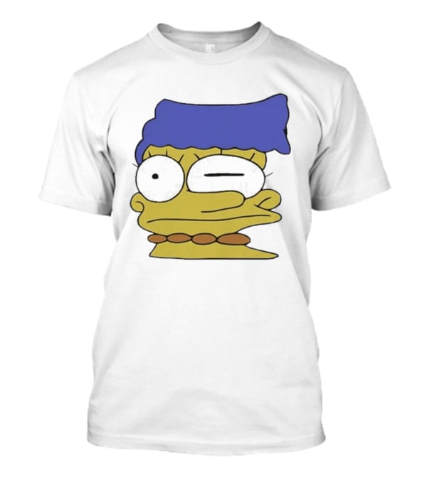 Smeared Marge Simpson Meme Face Cartoon T-Shirt