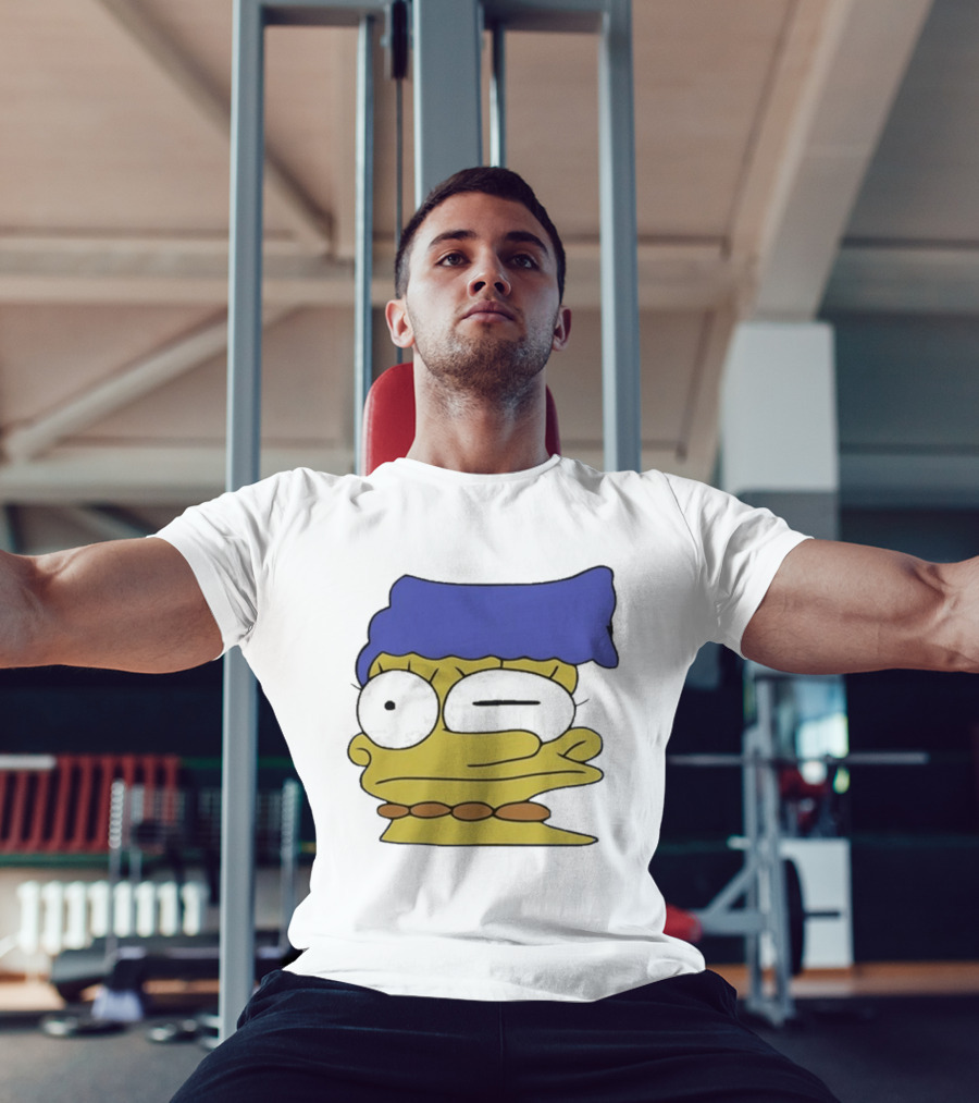 Smeared Marge Simpson Meme Face Cartoon T-Shirt