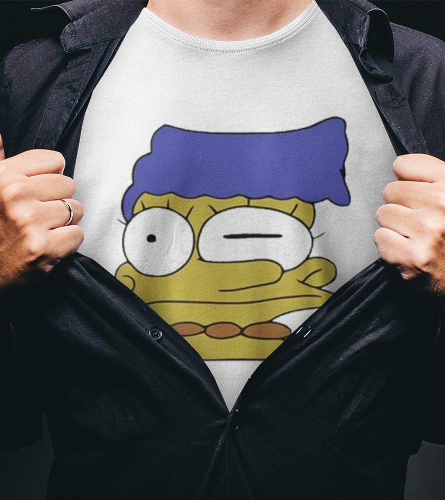 Smeared Marge Simpson Meme Face Cartoon T-Shirt
