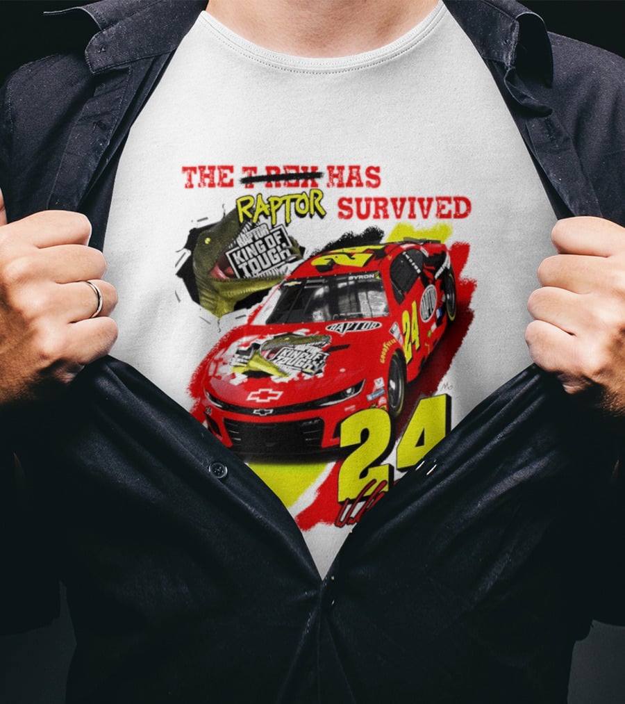 William Byron 24 NASCAR Chevrolet Camaro Raptor Survived King Of Tough T-Shirt