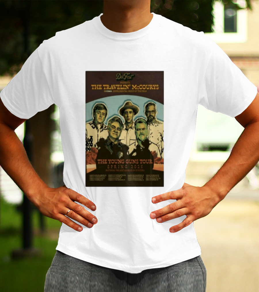 DelFest Presents The Travelin' McCourys IBMA Instrumental Group Of The Year The Young Guns Tour Spring 2026 Featuring The Next Generation Of Pickers T-Shirt