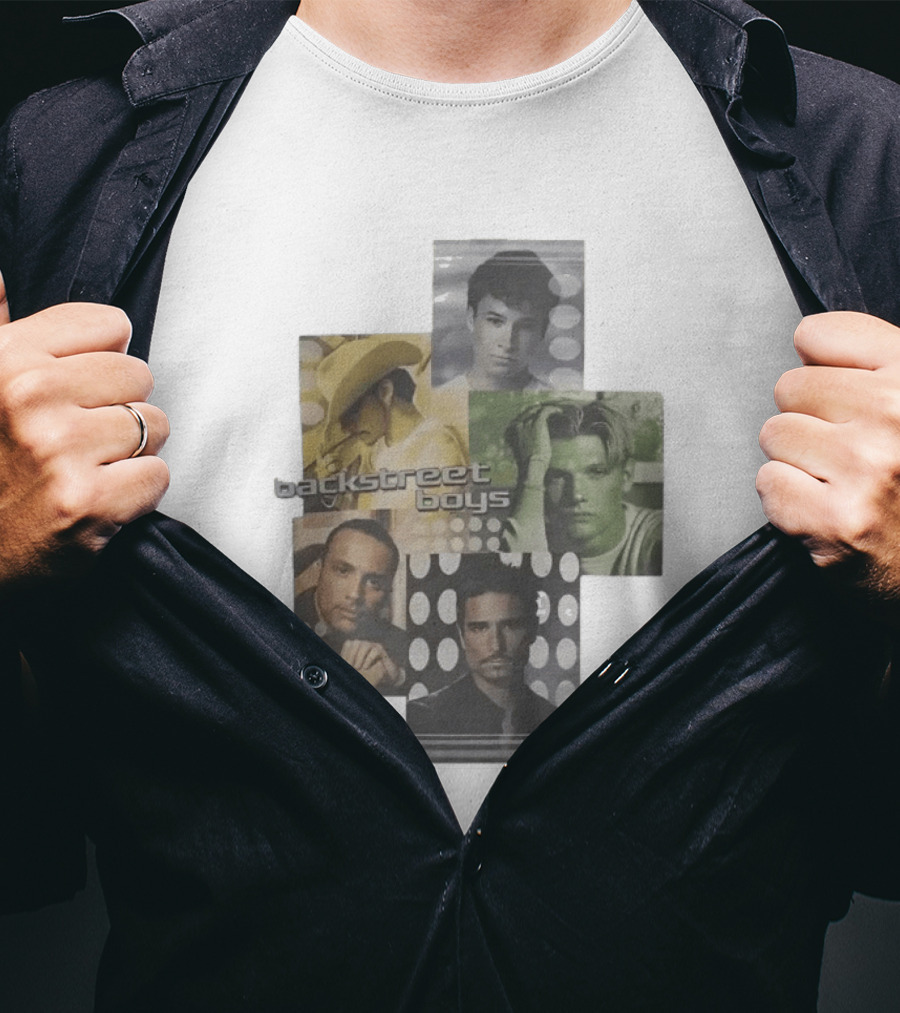 Backstreet Boys 2000 Era Original Justin Bieber Style Collage T-Shirt