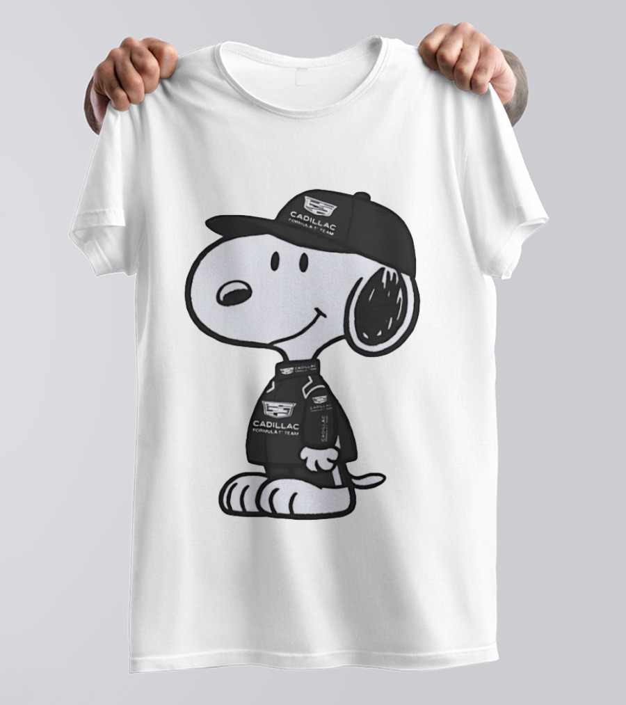 Peanuts Snoopy Cadillac Formula 1 Team Racing Outfit T-Shirt