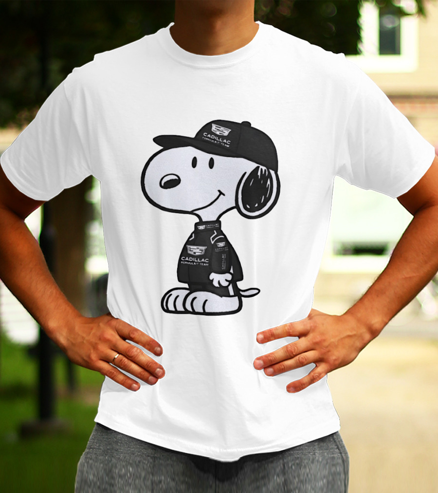 Peanuts Snoopy Cadillac Formula 1 Team Racing Outfit T-Shirt