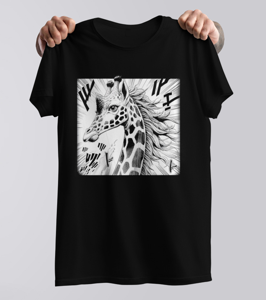 Giraffe Anime Aesthetic Colorful Pop Art Cartoon T-Shirt