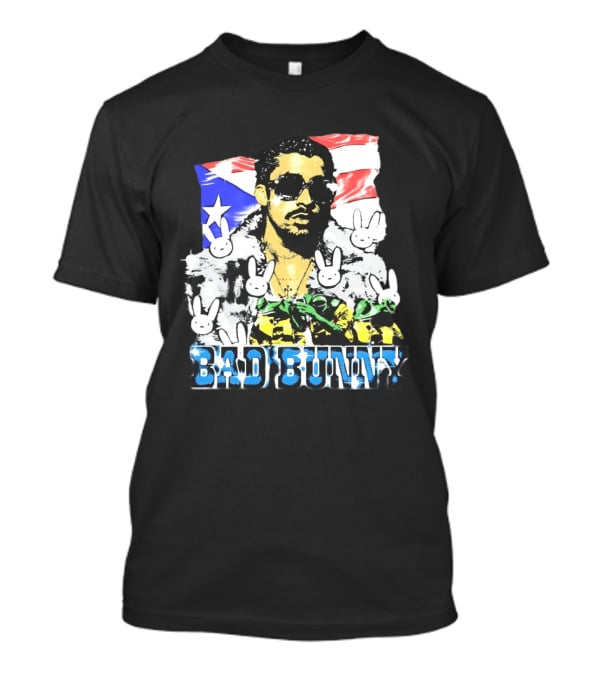 Bad Bunny Puerto Rican Flag Bunny Icon Latin Music T-Shirt