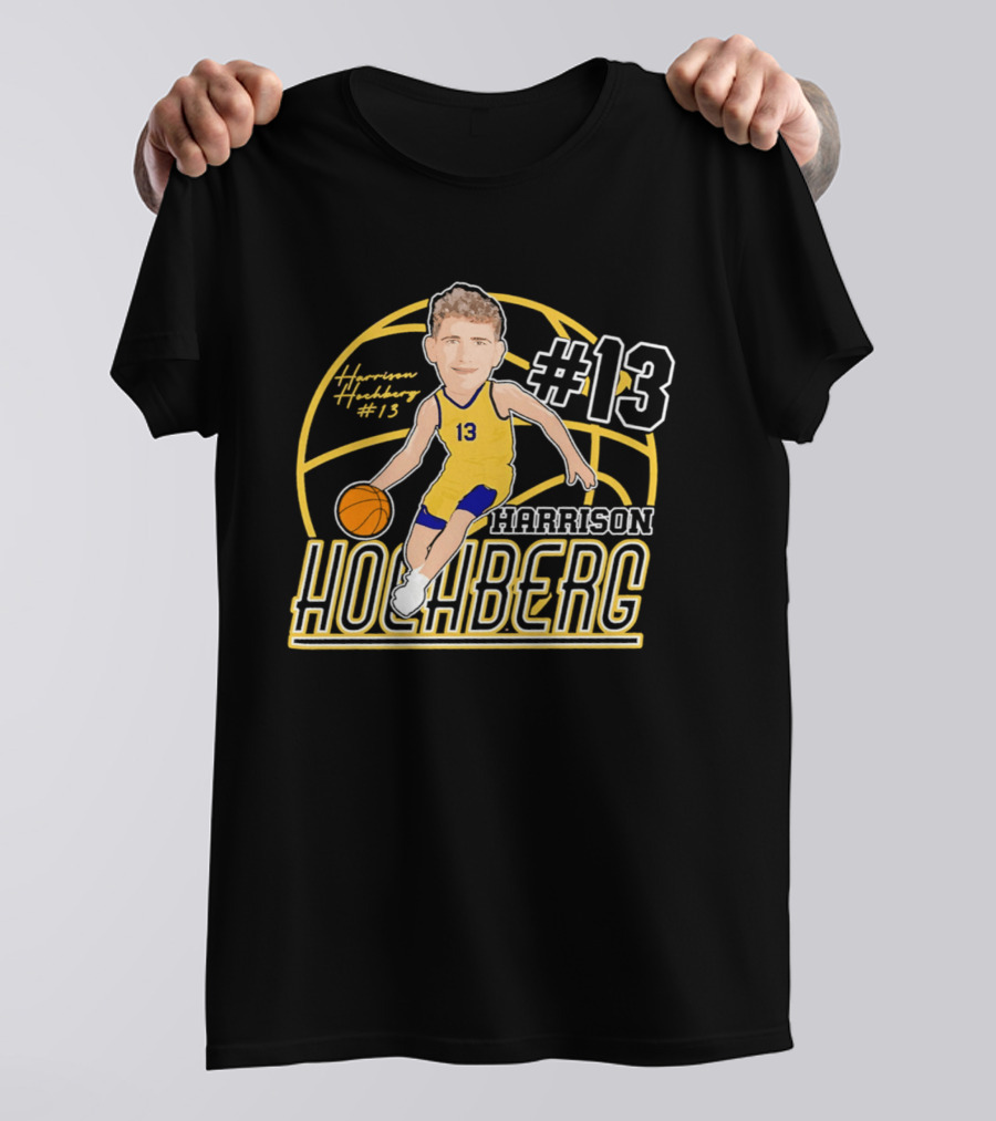 Harrison Hochberg #13 Michigan Wolverines Basketball Caricature 2026 T-Shirt