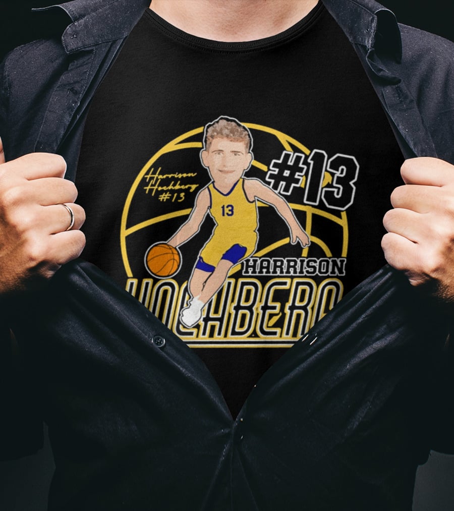 Harrison Hochberg #13 Michigan Wolverines Basketball Caricature 2026 T-Shirt