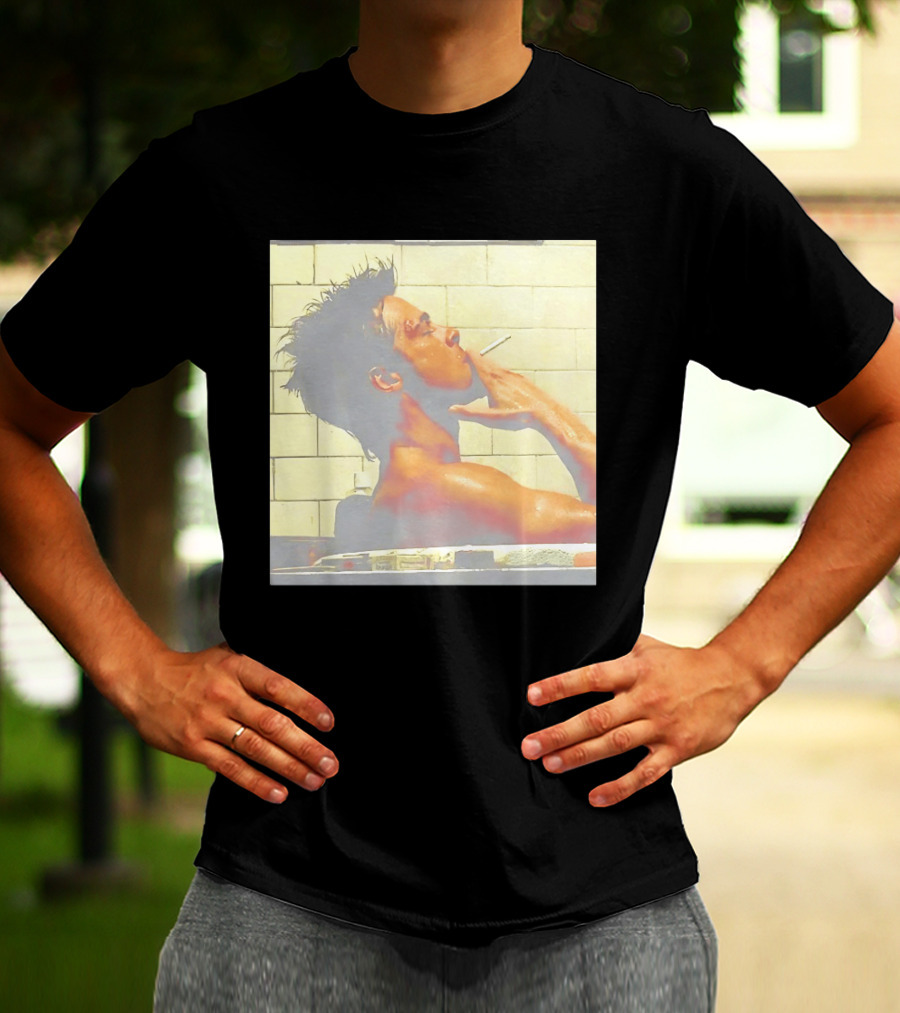Brad Pitt Fight Club Bathroom Scene Smoking T-Shirt
