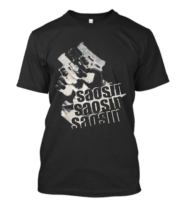 Saosin Band Triple Text Pistol T-Shirt