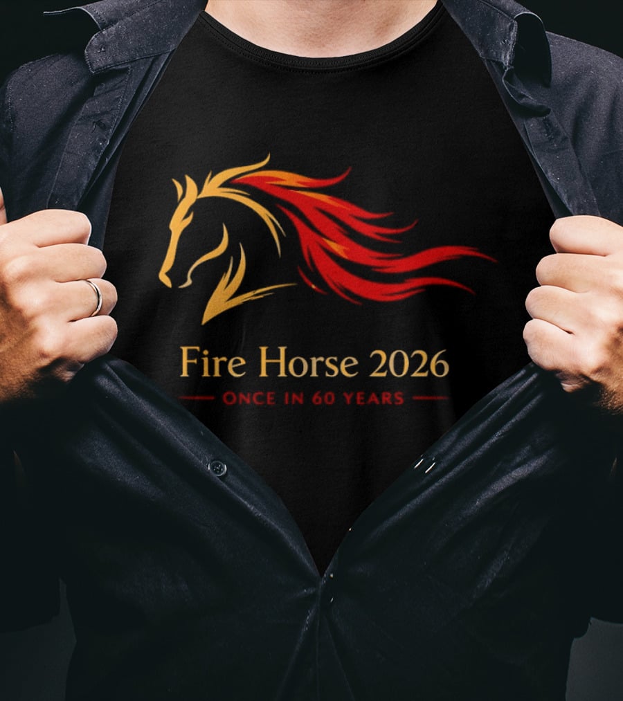 Fire Horse 2026 Once In 60 Years Chinese New Year T-Shirt