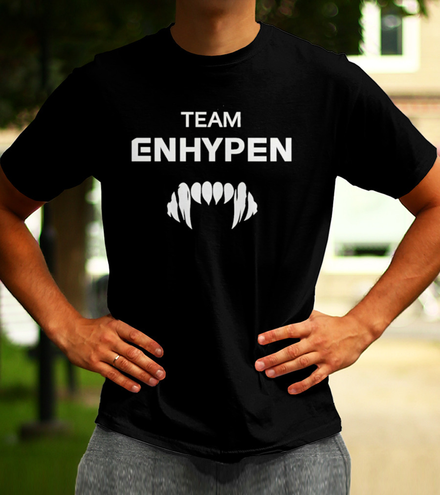 Team ENHYPEN Vampire Fangs K Pop Fashion Trend T-Shirt