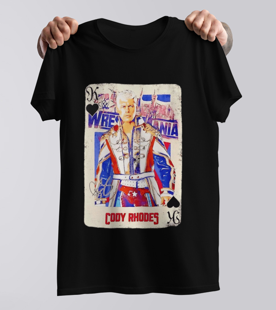 WrestleMania Cody Rhodes The American Nightmare WWE Playing Card T-Shirt