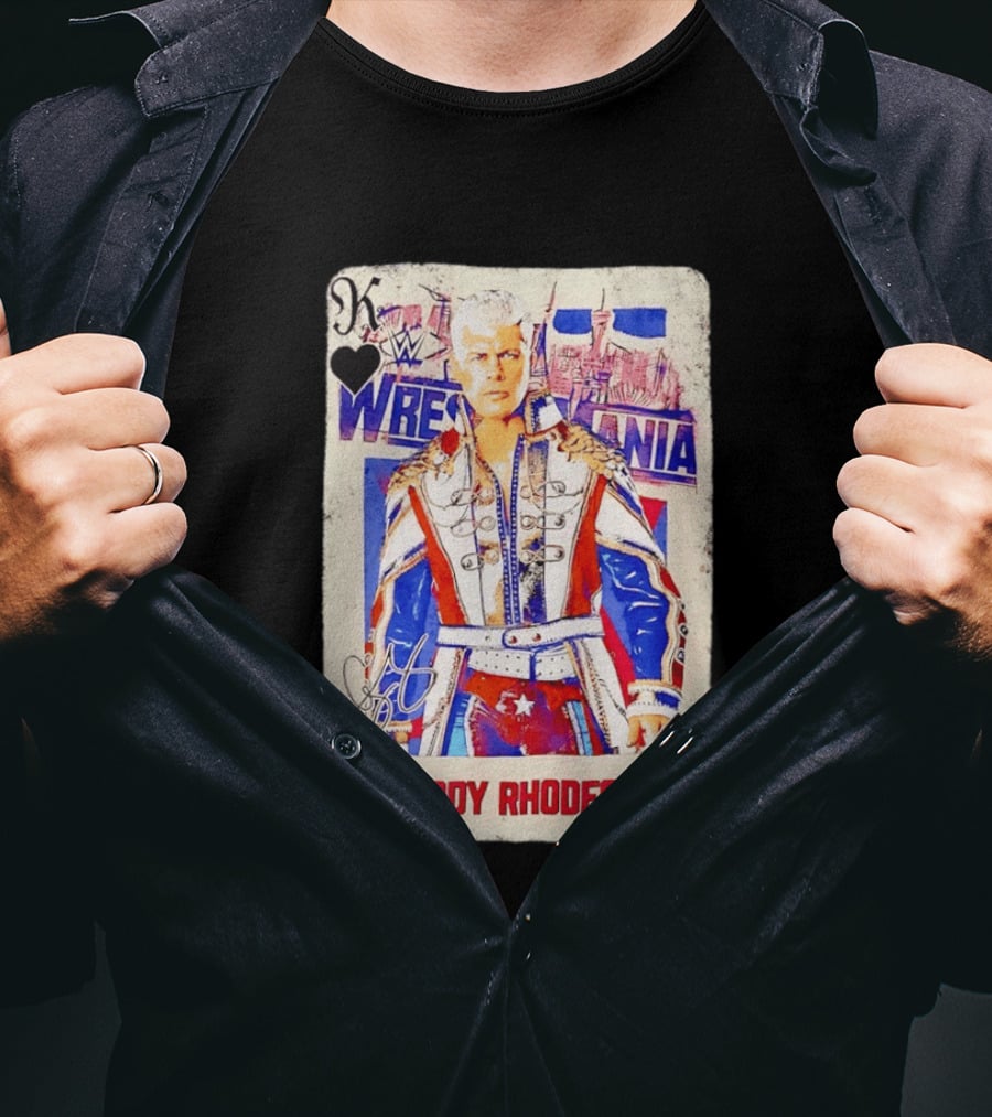 WrestleMania Cody Rhodes The American Nightmare WWE Playing Card T-Shirt