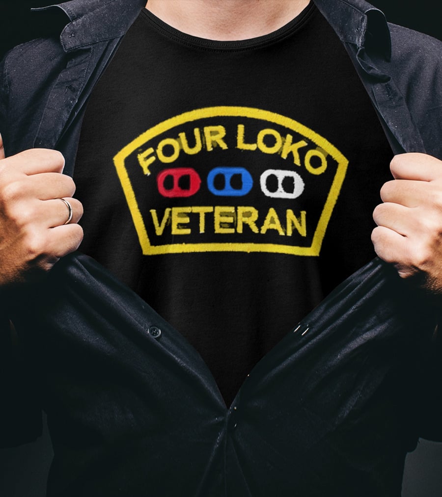 Four Loko Veteran Red Blue White T-Shirt
