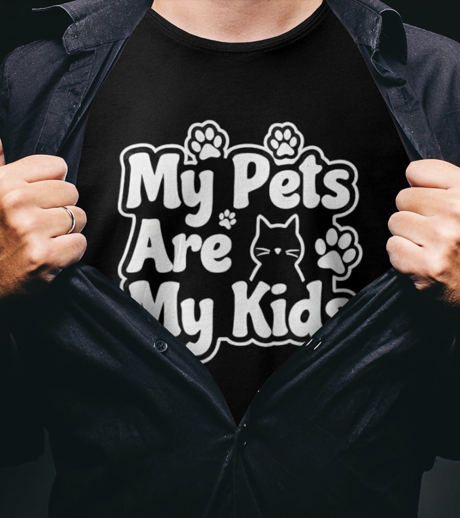My Pets Are My Kids Cat Paw Prints T-Shirt