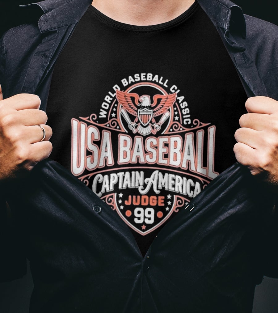 World Baseball Classic USA Baseball Captain America Judge 99 T-Shirt
