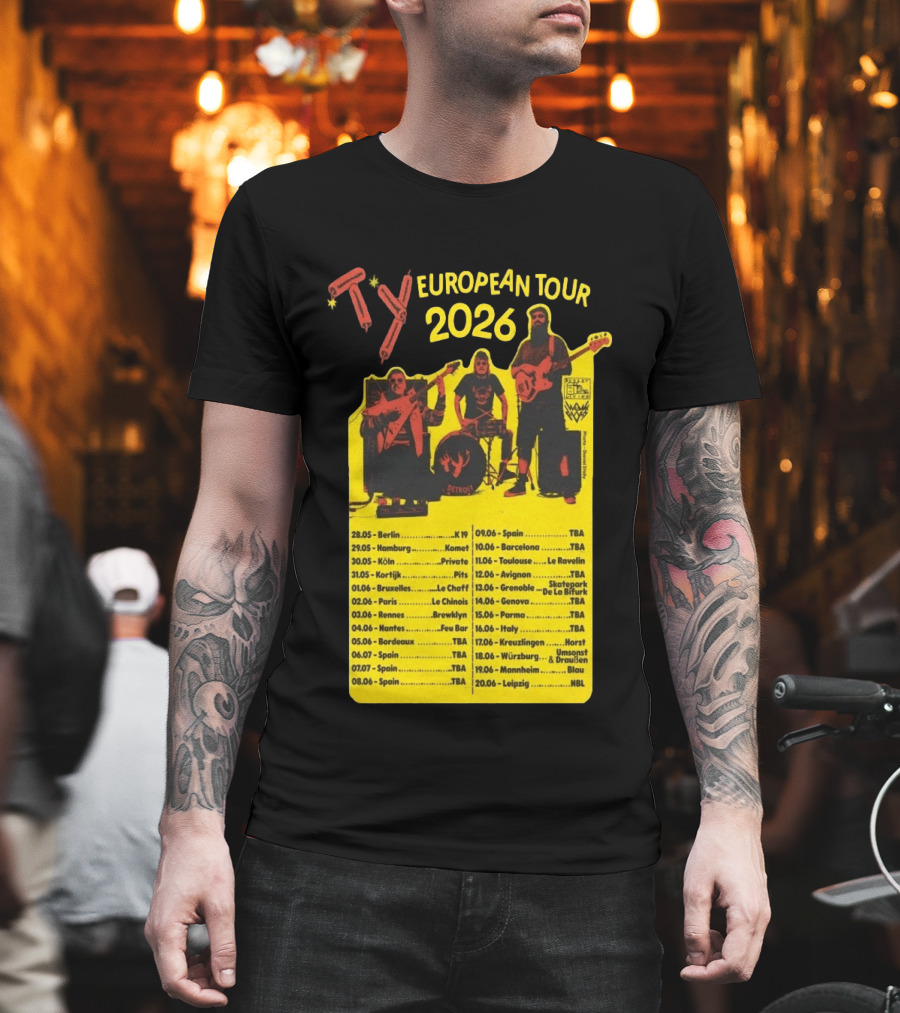 TY European Tour 2026 Band Tour Dates T-Shirt