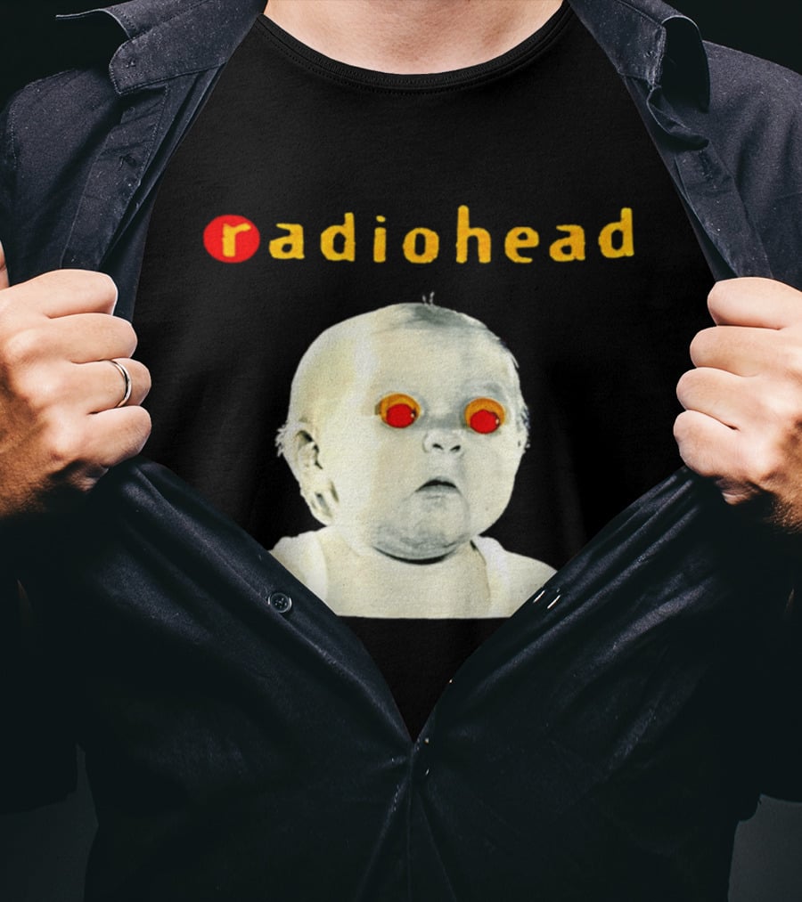Radiohead Red Eyes Baby Face With Creepy Expression T-Shirt