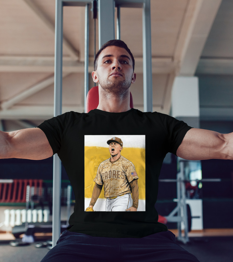 San Diego Padres Camouflage Uniform With Nike And American Flag T-Shirt