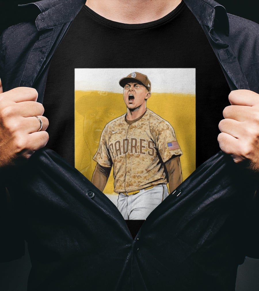 San Diego Padres Camouflage Uniform With Nike And American Flag T-Shirt