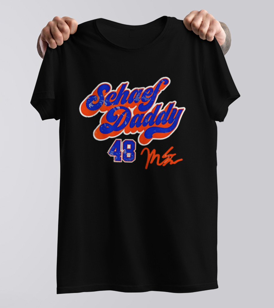 Schaef Daddy 48 Blue Orange Script Signature T-Shirt