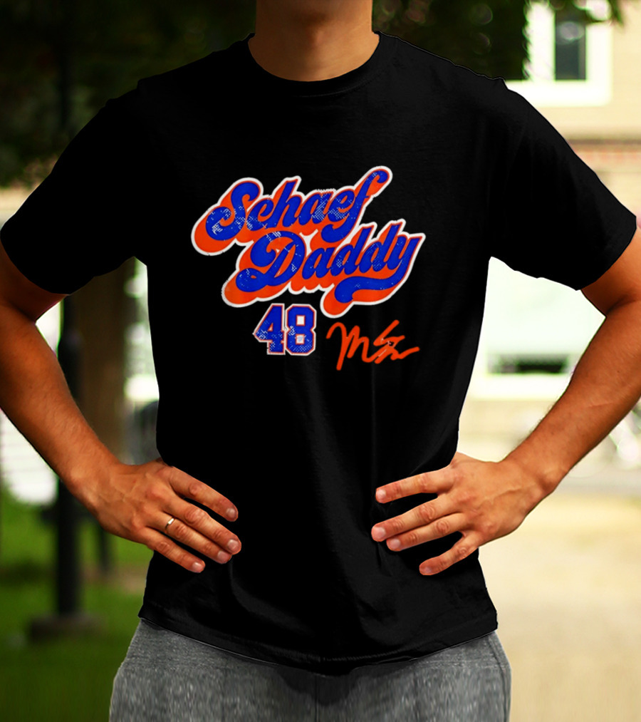 Schaef Daddy 48 Blue Orange Script Signature T-Shirt