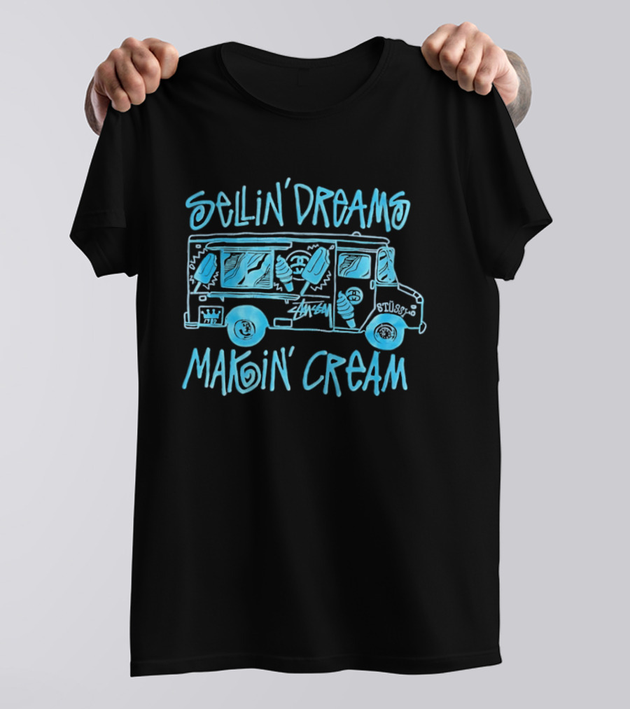 Sellin' Dreams Makin' Cream Ice Cream Truck Stussy Collection Vintage Vibes T-Shirt