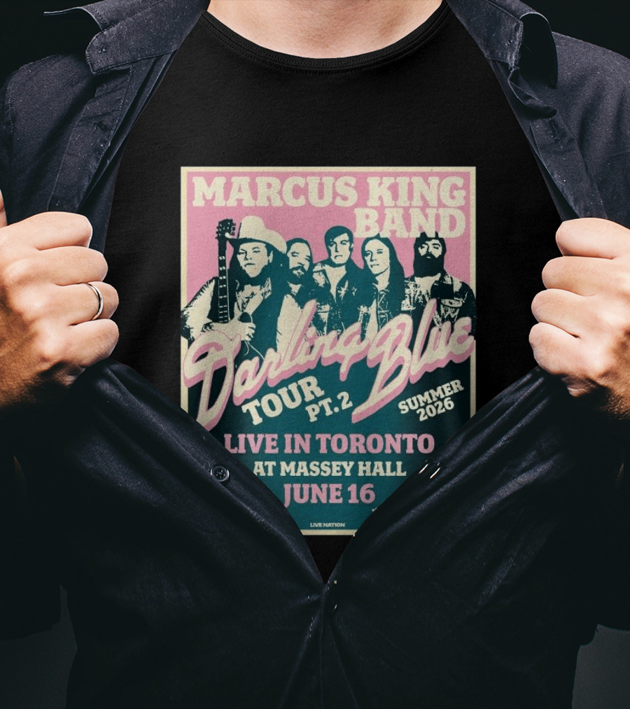 Marcus King Band Darling Blue Tour Part 2 Live In Toronto Massey Hall June 16 Summer 2026 Penelope Road Support T-Shirt