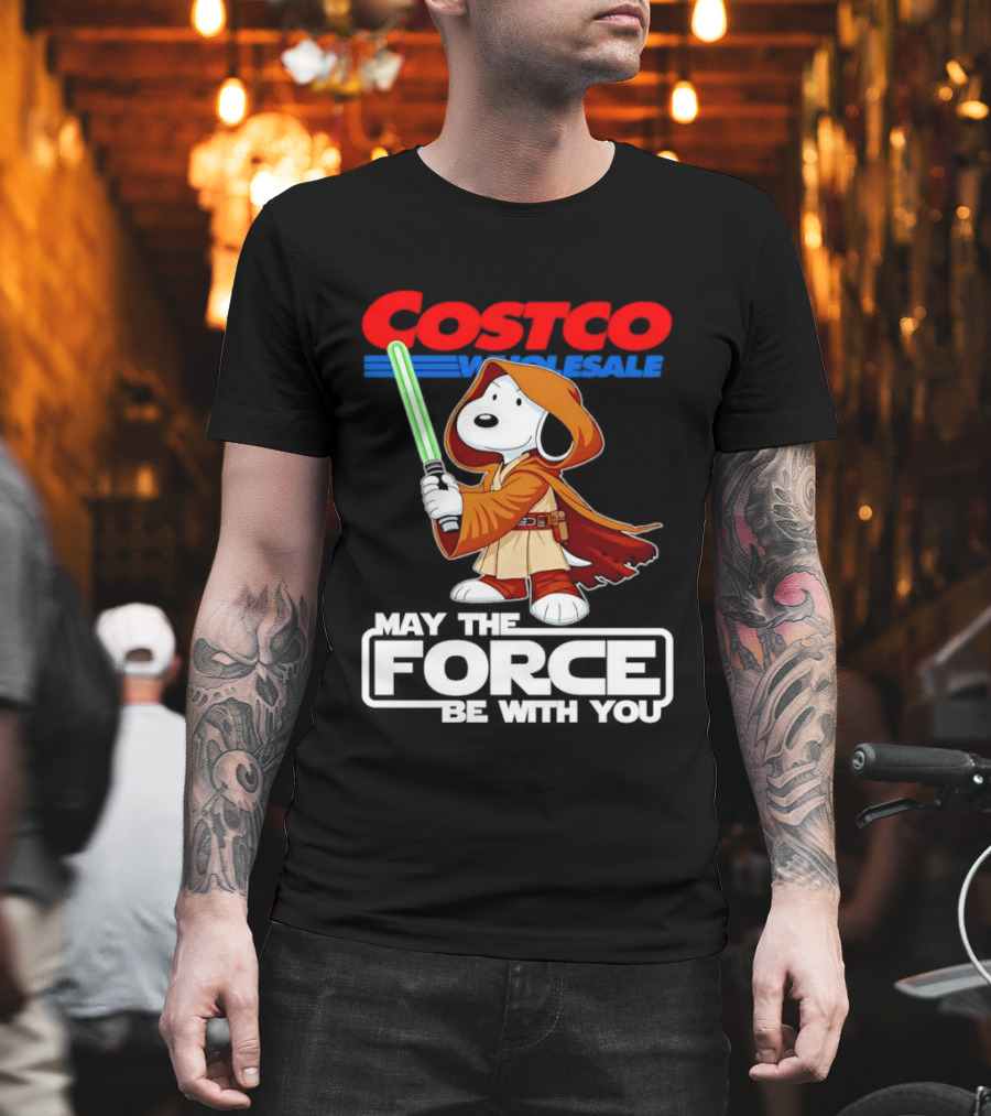 Snoopy Costco Wholesale May The Force Be With You Star Wars Jedi Lightsaber T-Shirt