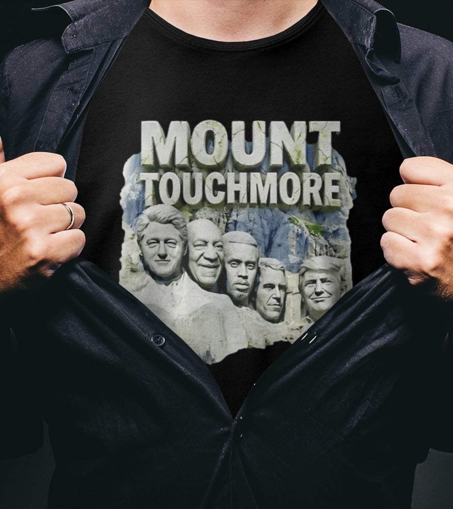Mount Touchmore Clinton Cosby Simpson Trump Pastiche T-Shirt