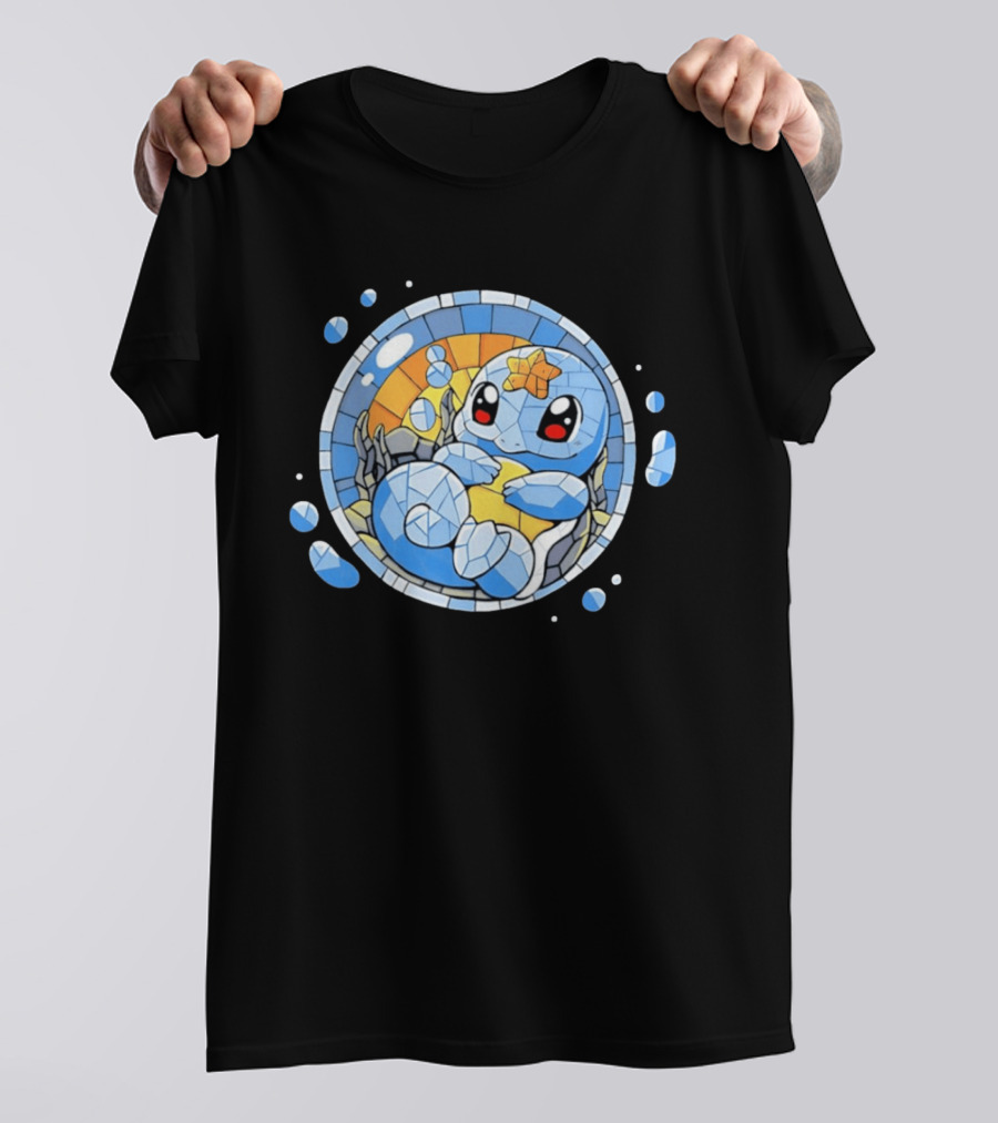 Squirtle Stained Glass Window Pokemon T-Shirt