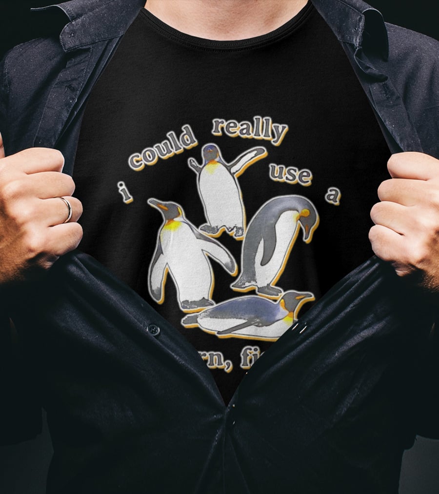 Penguin I Could Really Use A Fish Rn Fish Rn Funny Penguin Saying T-Shirt