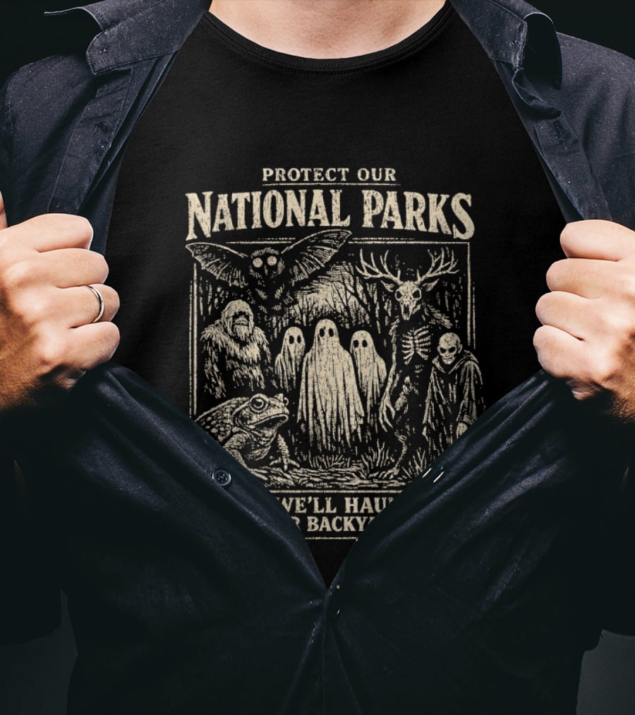 Protect Our National Parks Haunted Animal Spirits Threaten Your Backyard T-Shirt