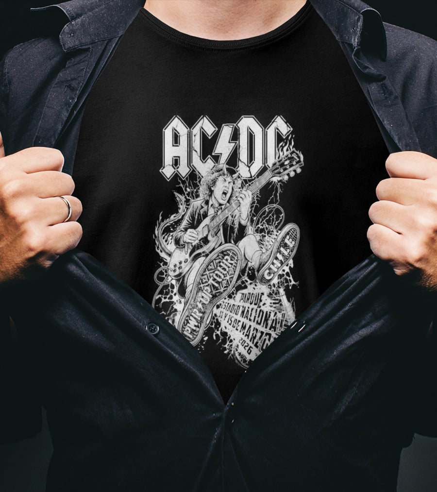 AC DC Estadio Nacional Chile March 11 15 2026 Tour T-Shirt