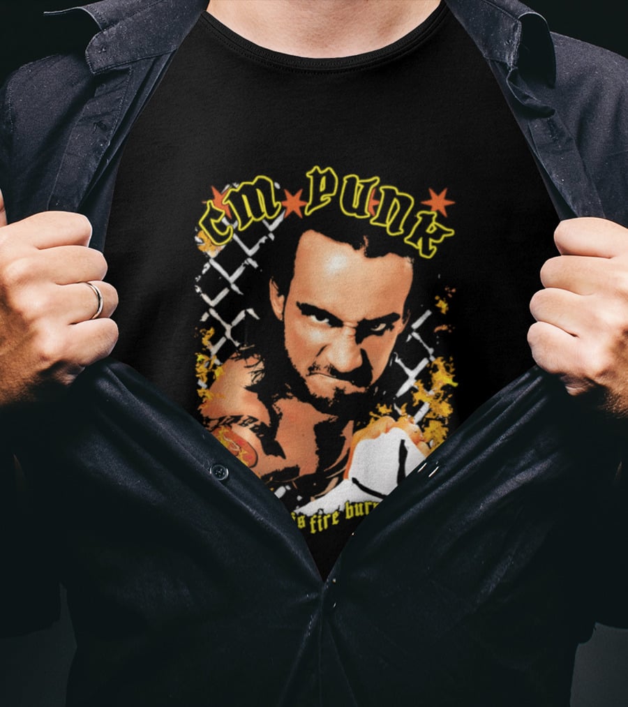 CM Punk This Fire Burns Wrestling T-Shirt