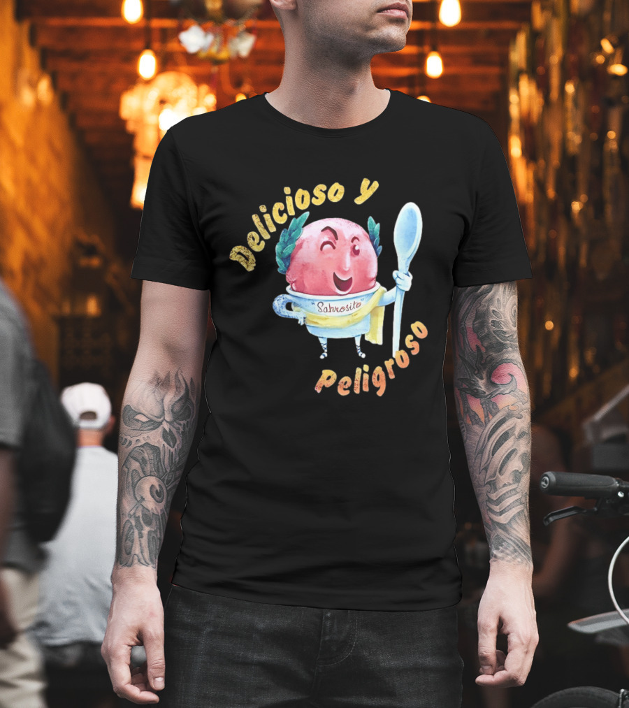 Delicioso Y Sabrosito Peligroso Helado Sonriente Dibujos Animados Cucharón T-Shirt