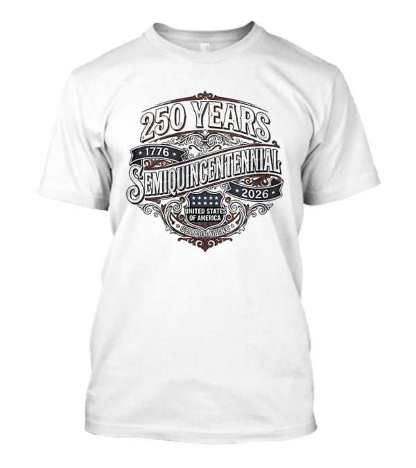250 Years Semiquincentennial 1776 2026 United States Of America Vintage Banner Stars T-Shirt