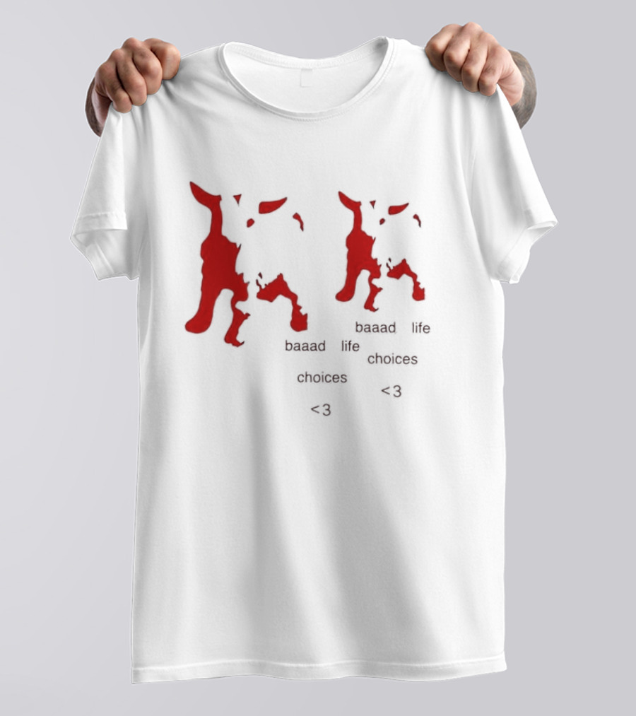 Baaad Life Choices Red Goat Minimalist Artsy Style Outfit T-Shirt