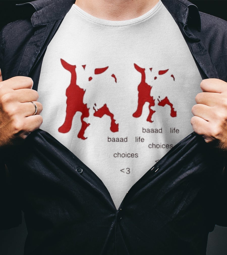 Baaad Life Choices Red Goat Minimalist Artsy Style Outfit T-Shirt