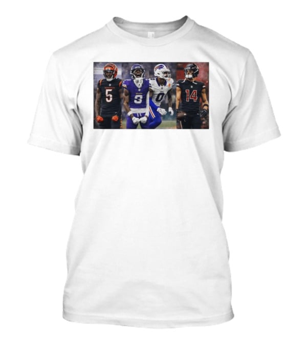 Bengals Vikings Bills Falcons Buckeyes Football Players NFL Collage T-Shirt