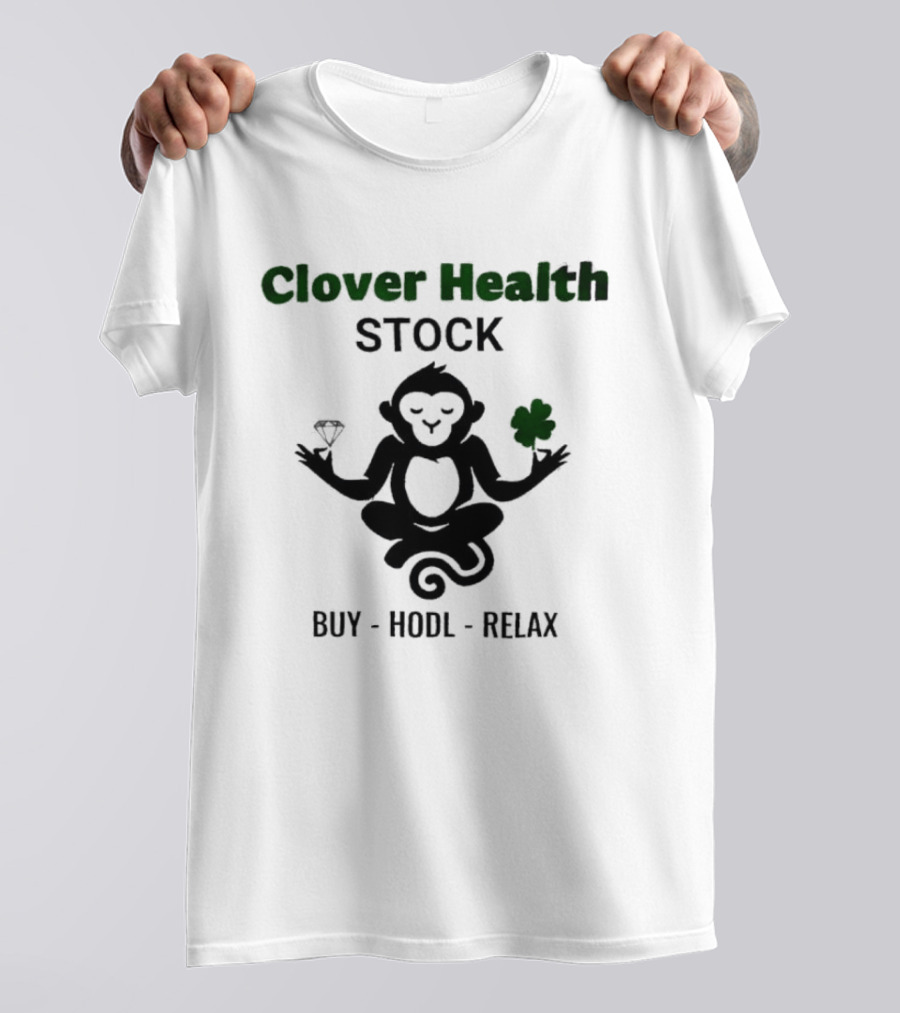 Clover Health Stock Monkey Diamond Clover Buy Hodl Relax T-Shirt