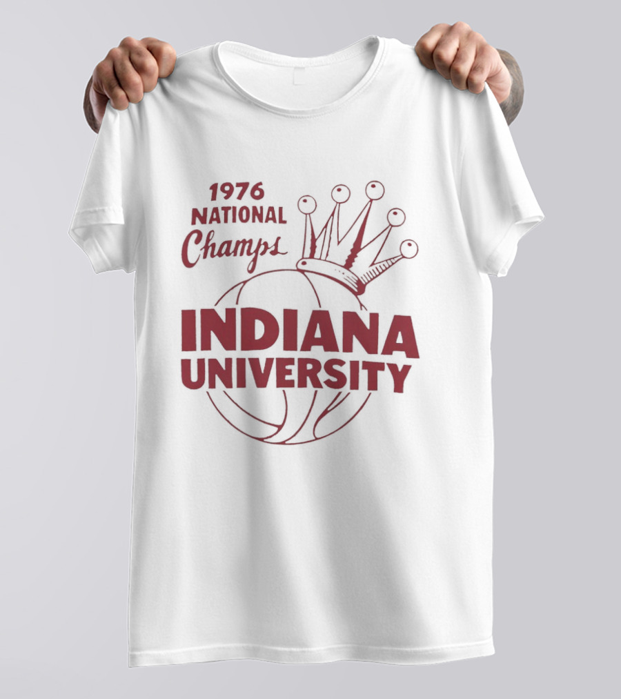 Indiana University 1976 National Champs Basketball Crown T-Shirt