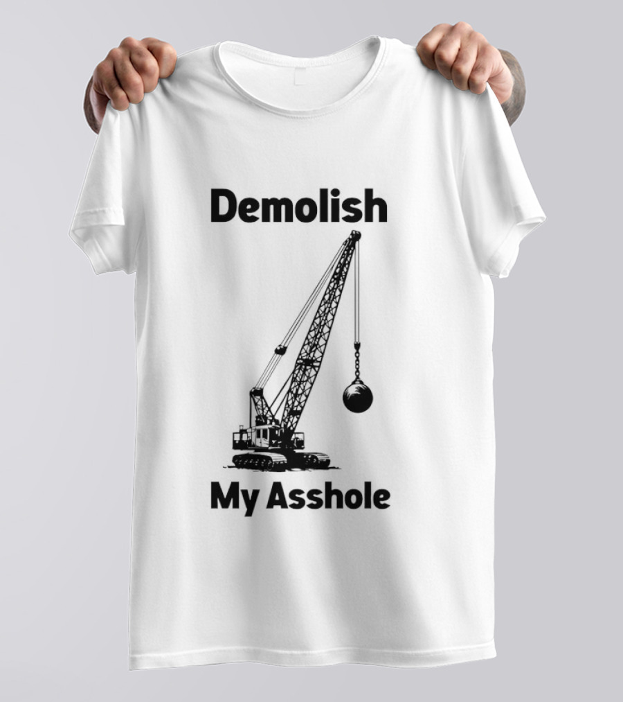 Demolish My Asshole Wrecking Ball Joke Humor T-Shirt