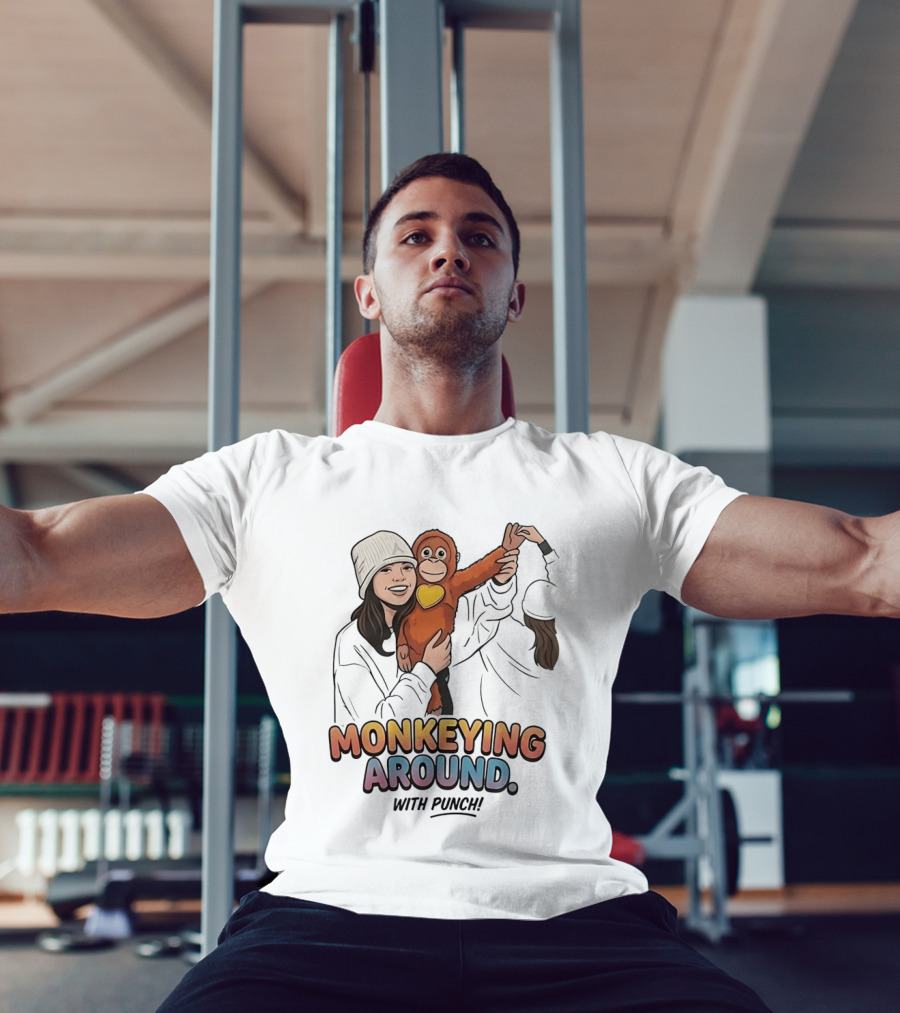 Monkeying Around With Punch Playful Fun T-Shirt