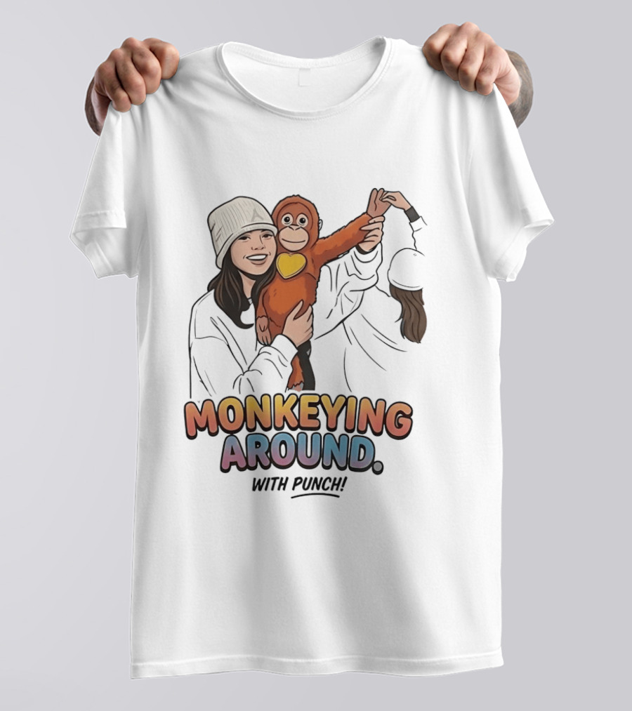 Monkeying Around With Punch Playful Fun T-Shirt