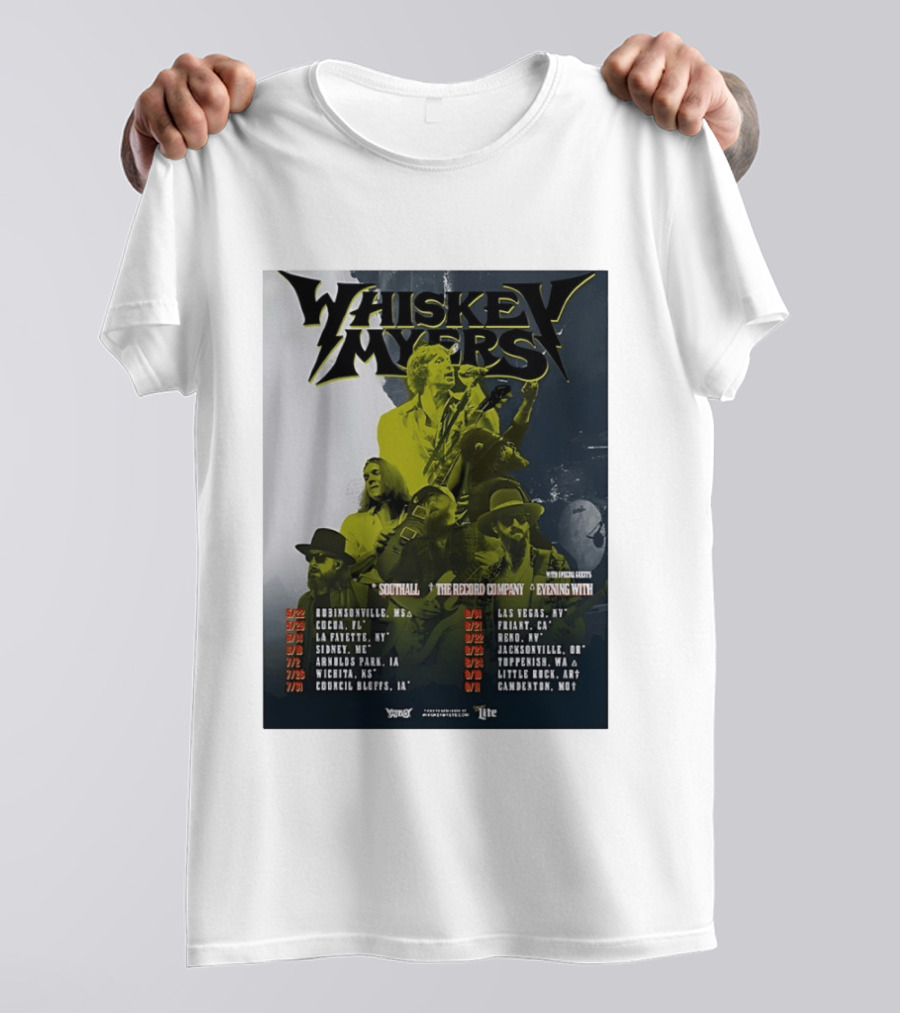 Whiskey Myers 2026 Tour North America Dates With Southall And The Record Company T-Shirt